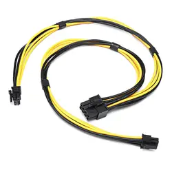 Новый 18AWG двойной мини 6 Pin до 8 Pin Мужской PCI-E кабель питания для Mac Pro видеокарты DC128