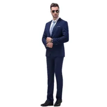 Custom Made Men suits Groom Tuxedos Suit Jacket and Pants for Wedding Dark Blue and Black Bespoke Made Men’s suit(jacket+pants)