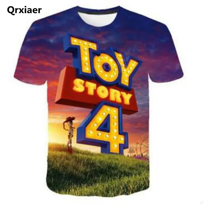 

Qrxiaer Children Summer shirts Cartoon Toy Story 4 short Sleeve shirt for Boy Clothes Chiffon Child shirt