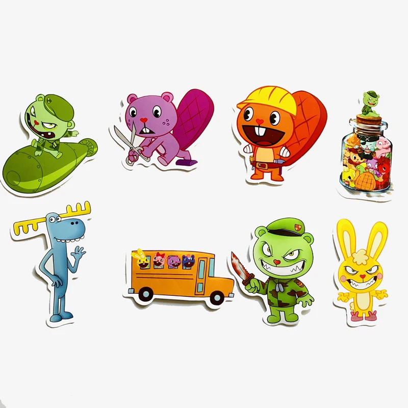 8 шт./лот детские игрушки Happy Tree Friends брендовые наклейки с граффити для