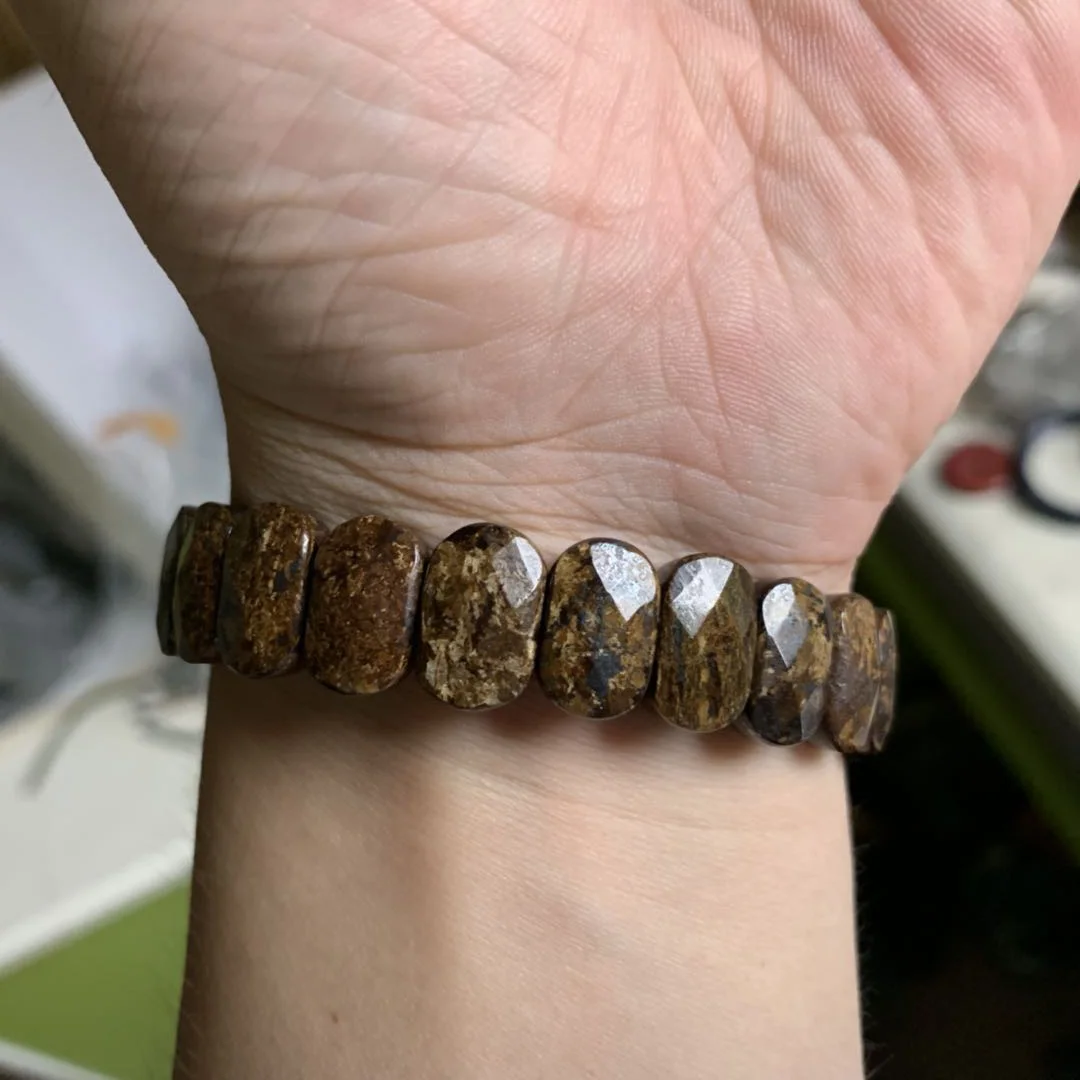 Камень бронзит бусины браслет натуральный камень ювелирные изделия браслет DIY ювелирные изделия для женщин для мужчин оптом