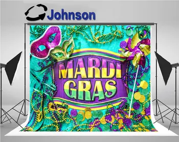 

mardi gras Banner Masks Beads Pinwheel Coins Gold Festive Festival background Vinyl cloth Computer print party backdrop
