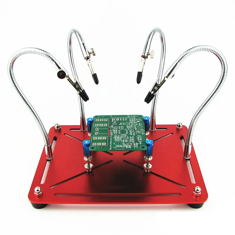 Металлический база 4 Гибкая рука паяльная станция Съемный зажим держатель PCB приспособление Руки помощи четыре руки для PCB RC Drone FPV системы