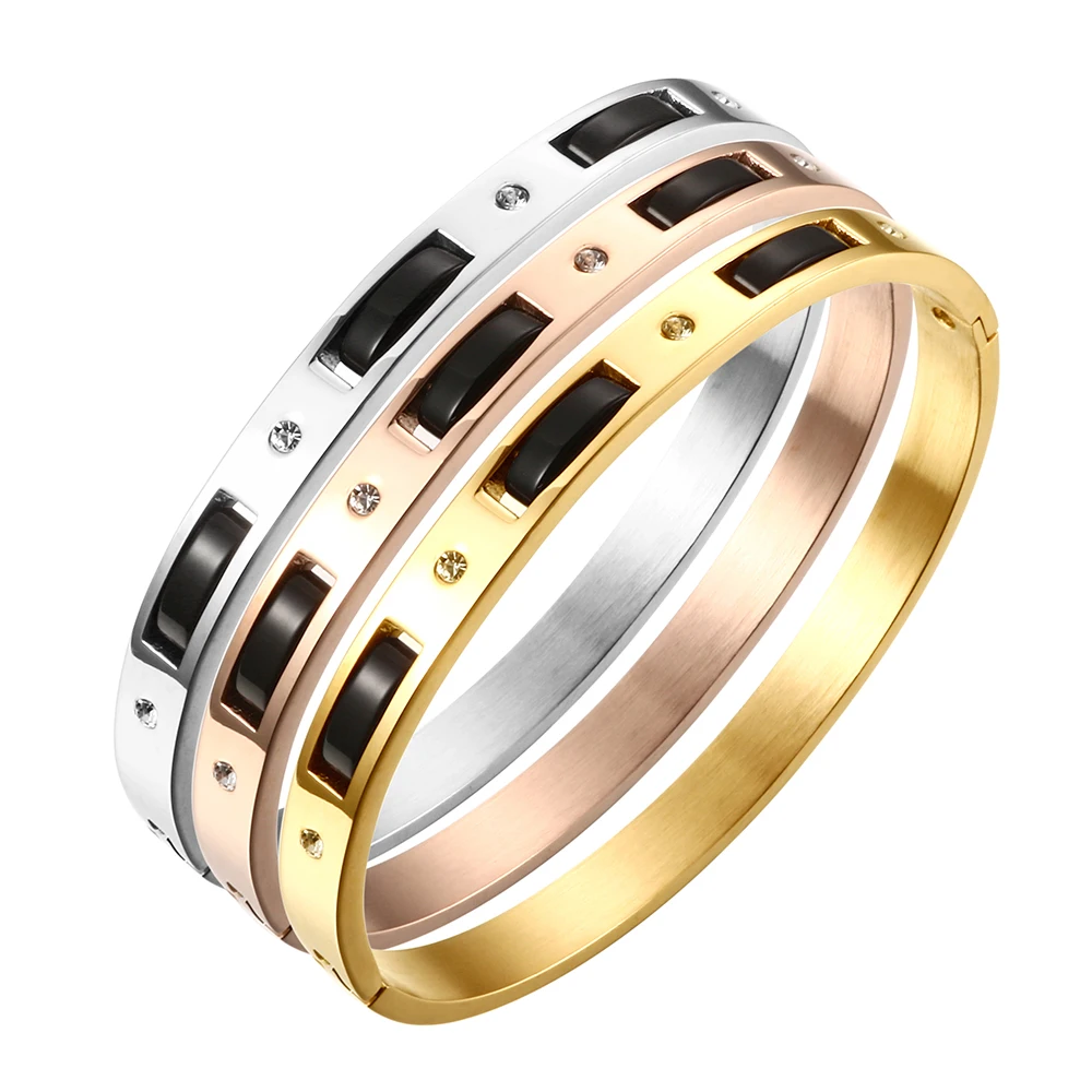 JOVO 9 видов стилей, классические браслеты из нержавеющей стали 316L, браслеты для женщин, Ретро стиль, CZ сталь, открытые манжеты, браслеты для женщин, ювелирные изделия для вечеринки