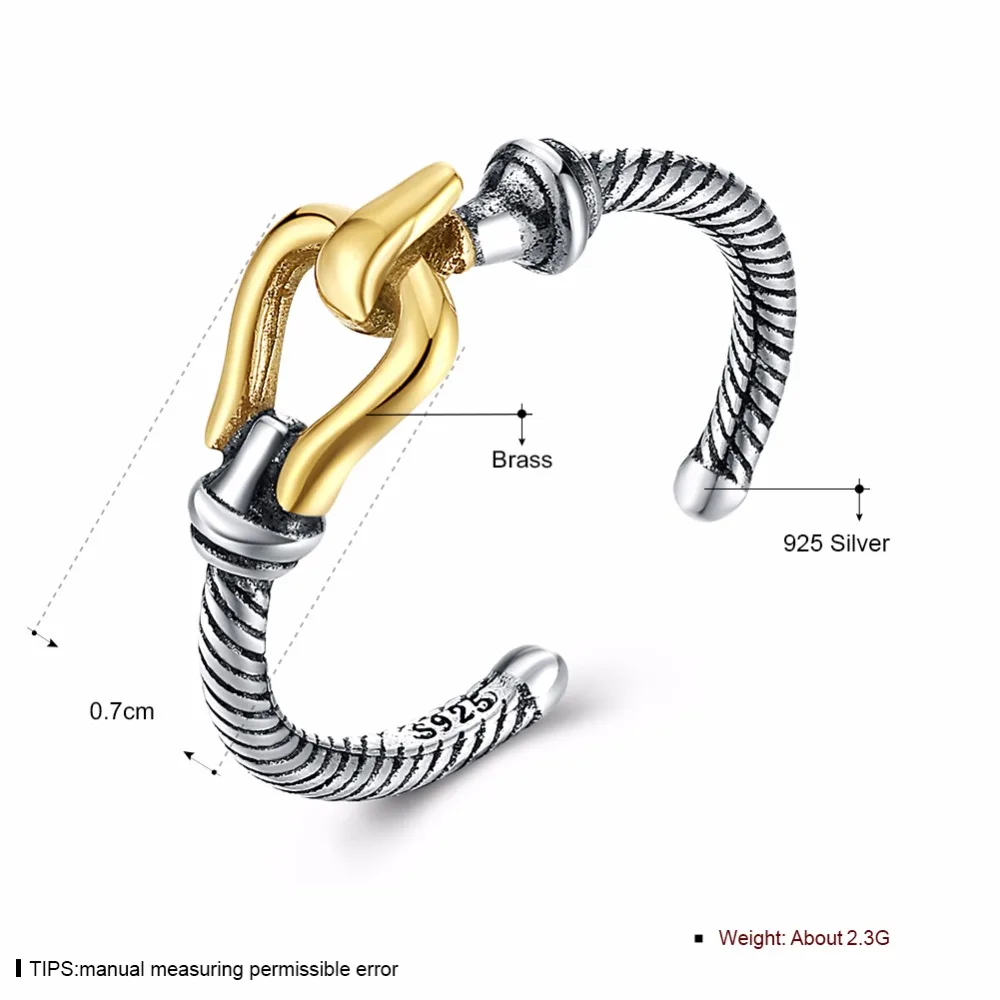 Adjustable Brass 925 silver Rings For Women Decoration Lock Rings 2018 New Arrival Hot Sale Dropshipping (jewelora RI103551)