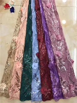 

Tulle Embroidered Net Lace African French Laces Fabrics High Quality Nigerian French Net Lace 2019 With Beaded Net Lace(DP-12-18