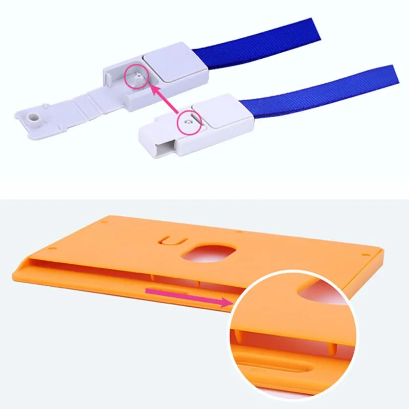 Cartão de Identificação Suportes com Cordão Cartão de Visita Titular do Cartão Material de Escritório Case Crachá Horizontal Estilo Escola Papelaria 10 Pçs 13 Acessórios e crachás