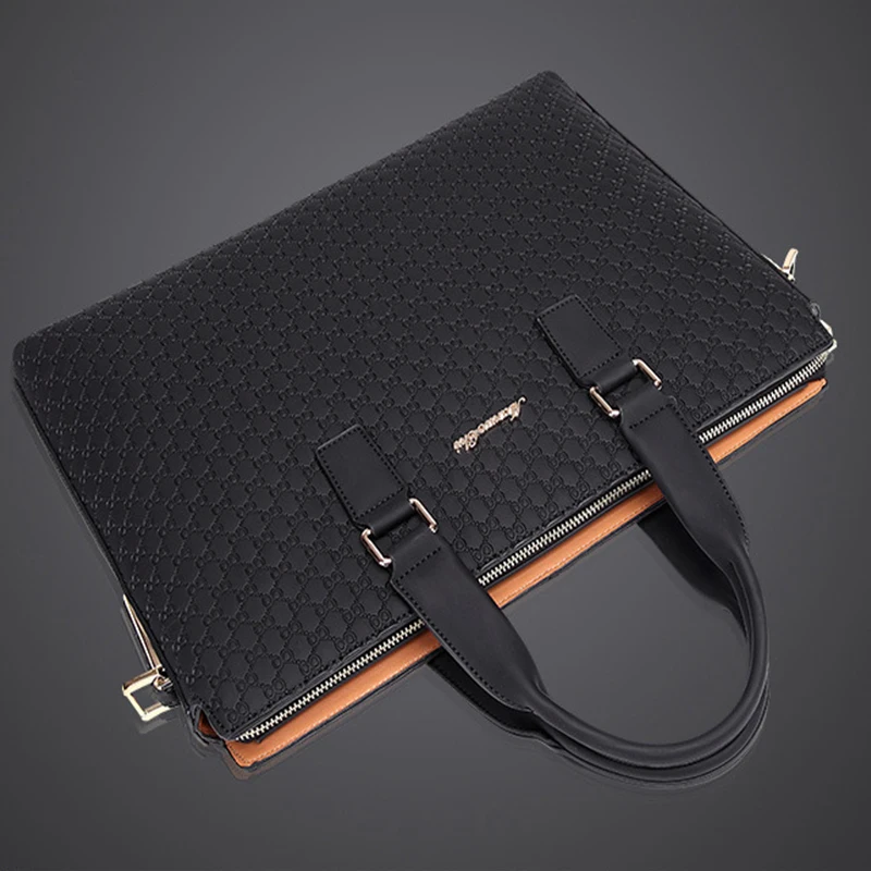 

2019 New Simple Leather Laptop Bag One Shoulder Briefcase Business Bag Handbag Men Computer Bag bolso hombre