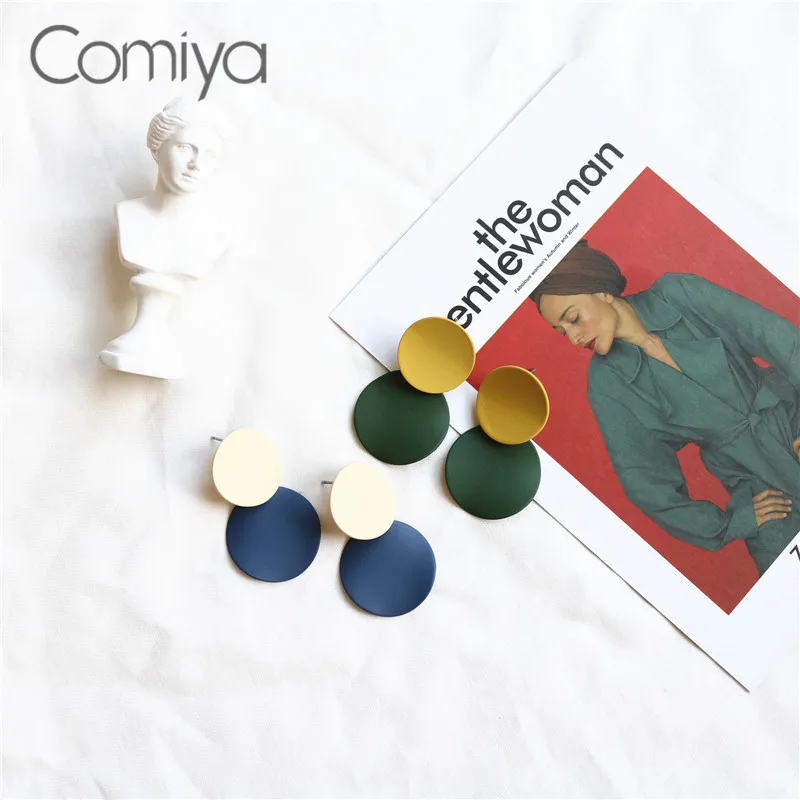 Comiya, длинные висячие серьги для женщин, готический стиль, цинковый сплав, круглые подвески, Bijoux Brincos Femme, висячие серьги, макси ювелирные изделия