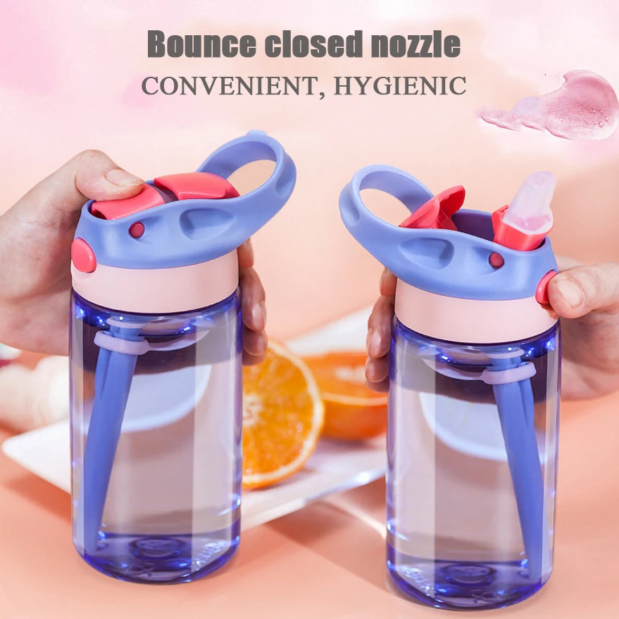 

Summer children's plastic cup portable straw cup student sports duck mouth kettle cute kindergarten cup