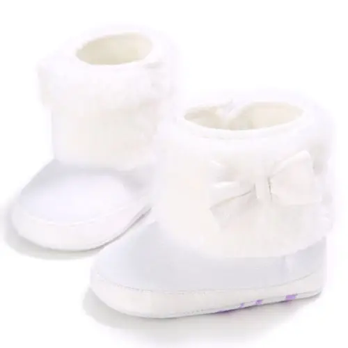 Зимняя одежда для малышей для девочек, теплые зимние сапоги для детей, на мягкой подошве тапочки обувь для младенцев