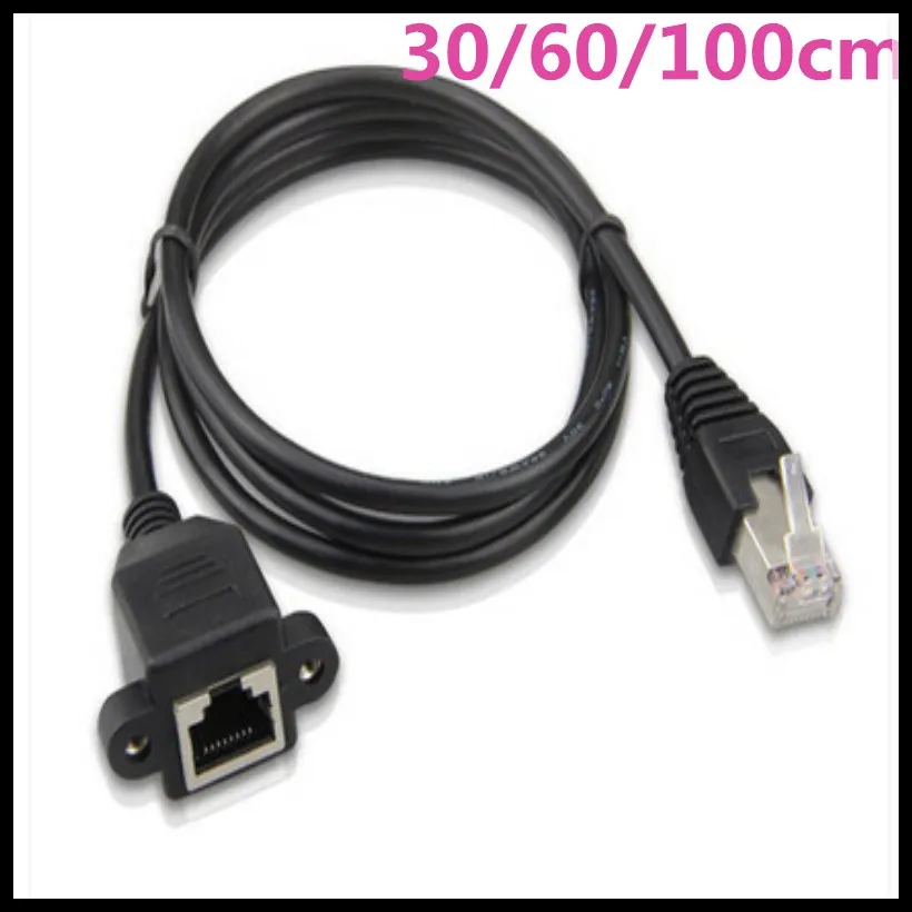 30cm/60cm/1MRJ45 Cable Male to Female Screw Panel Mount Ethernet LAN Network Extension Cable 30cm/60cm/1MRJ45 Cable Male to Female Screw Panel Mount Ethernet LAN Network Extension Cable
