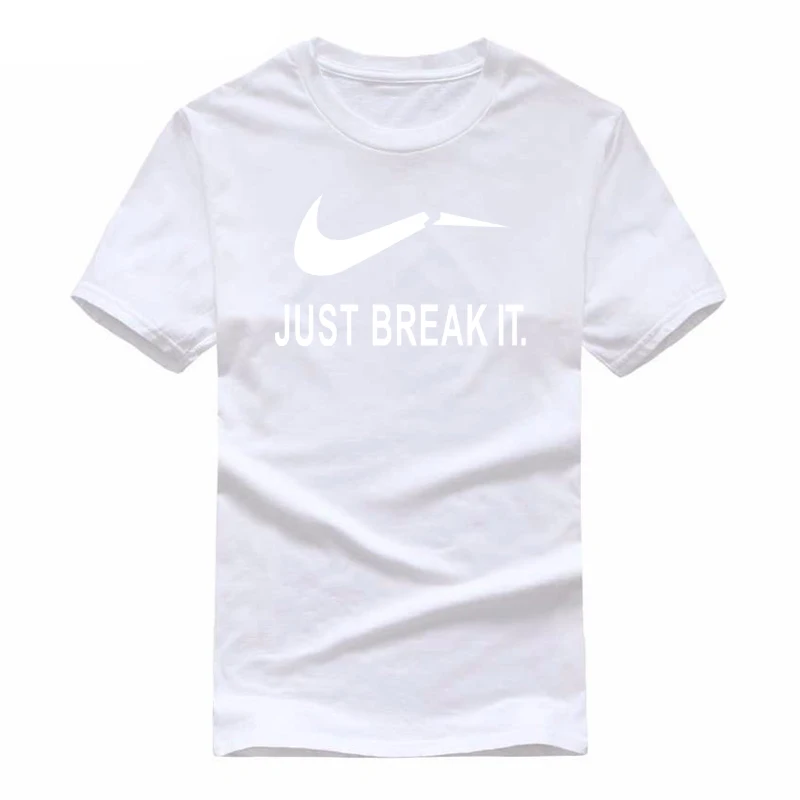 2018 Летний Новый Camisetas Just break it футболка Mens Graphic футболки печать Повседневная плюс