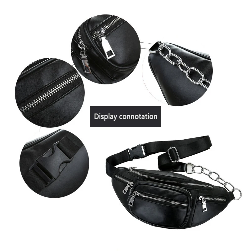 الرجال والنساء الخصر أكياس الأزياء الخصر حزم حقيبة بحزام سحاب عازل للماء حزمة مراوح Crossbody حقيبة جلد أسود حقيبة صدر للرجال محفظة الرجال والنساء الخصر أكياس الأزياء الخصر حزم حقيبة بحزام سحاب عازل للماء حزمة مراوح Crossbody حقيبة جلد أسود حقيبة صدر للرجال محفظة