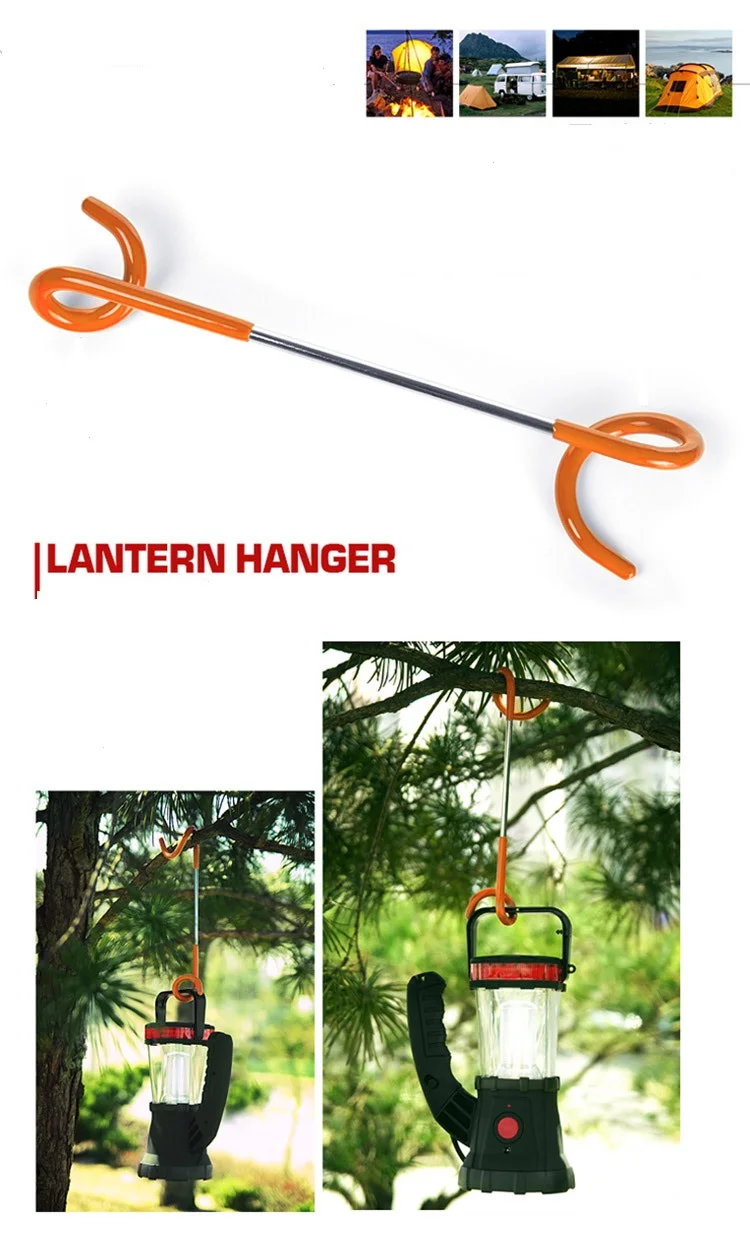 3X Outdoor Tent Camping Multi‑function Steam Light Hook S‑shaped Hanger Two‑way