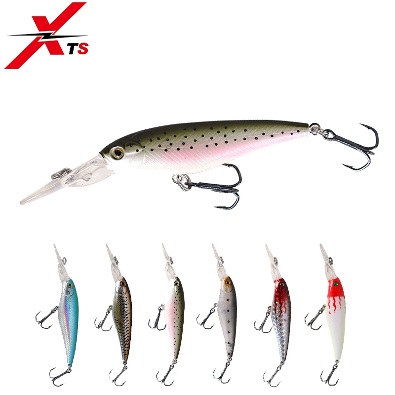 

XTS Fishing Lures 105mm 5.6g Artificial Hard Minnow Bait 6 Colors Suspending Wobblers 0.3-1m ABS Material Fishing Baits 5356