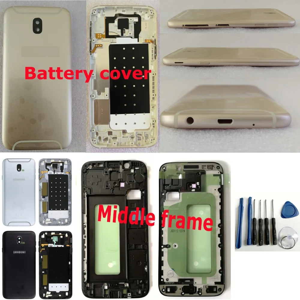 

100% New For Samsung Galaxy J5 (2017) /J5 Pro J530 J530F/DS J530Y/DS Rear Back Housing Battery Cover with Front Middle Frame