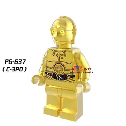 Один Звездные войны супергерой marvel Мстители C3PO Chrom Золотой строительные блоки Модель Кирпичи игрушки для детей brinquedos menino