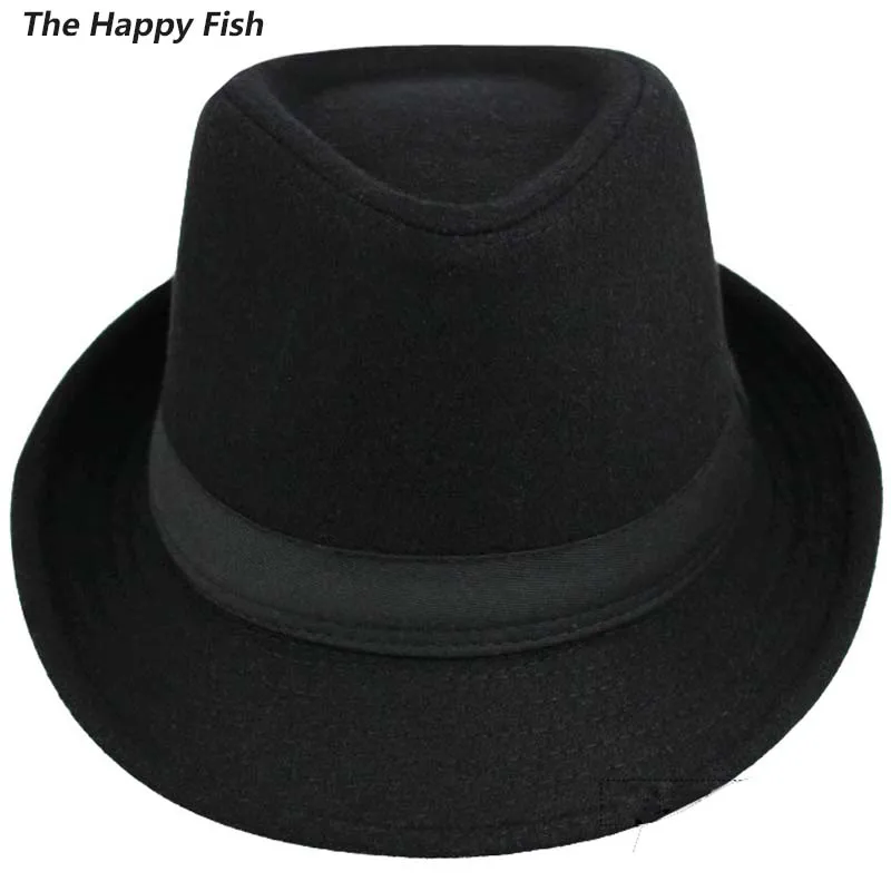 Asli Unisex Terstruktur Wol Fedora Topi 