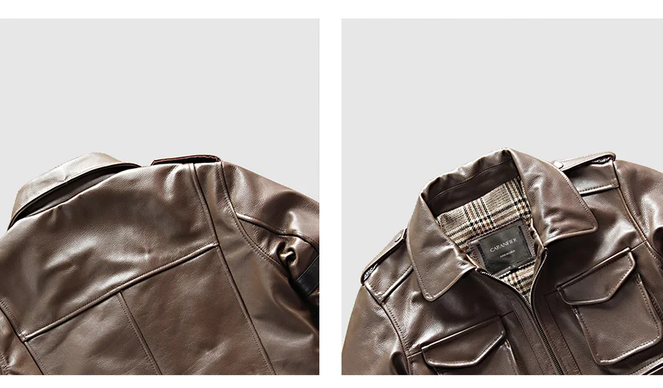 CARANFIER DHL Мужская куртка из натуральной кожи мульти-карман светящиеся буквы советы безопасности мотоциклетная кожаная куртка 3XL