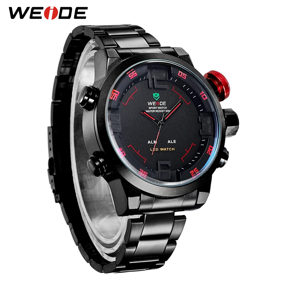 WEIDE Hot Sale Outdoor Men Sports Watch Military Army Quartz Analog Digital LED Wristwatch For Men Relogio Masculino Gift 