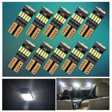 10 pcs 12 v Carro 12 v 4014 15 W5W T10 194 Lâmpadas LED SMD Branco Da Placa De Licença Automática luzes Interior Dome Trunk Lâmpada Vez Lâmpada