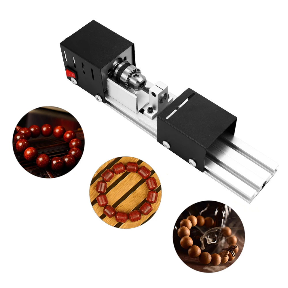

EU/US Plug 100W Mini Beads Machine Miniature DIY Lathe Woodworking Buddha Pearl Lathe Grinding and Polishing Beads Wood Working