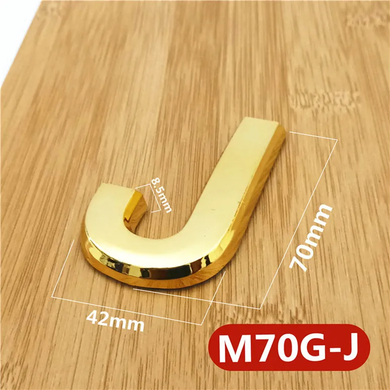 M70G亮金70mm塑料门牌=J号