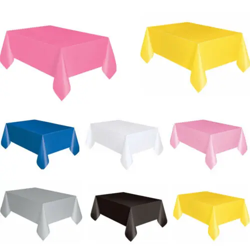 

1PC 137*183cm Plastic Disposable Tablecloth Solid Color Wedding Birthday Party Table Cover Rectangle Desk Cloth Wipe Covers sale