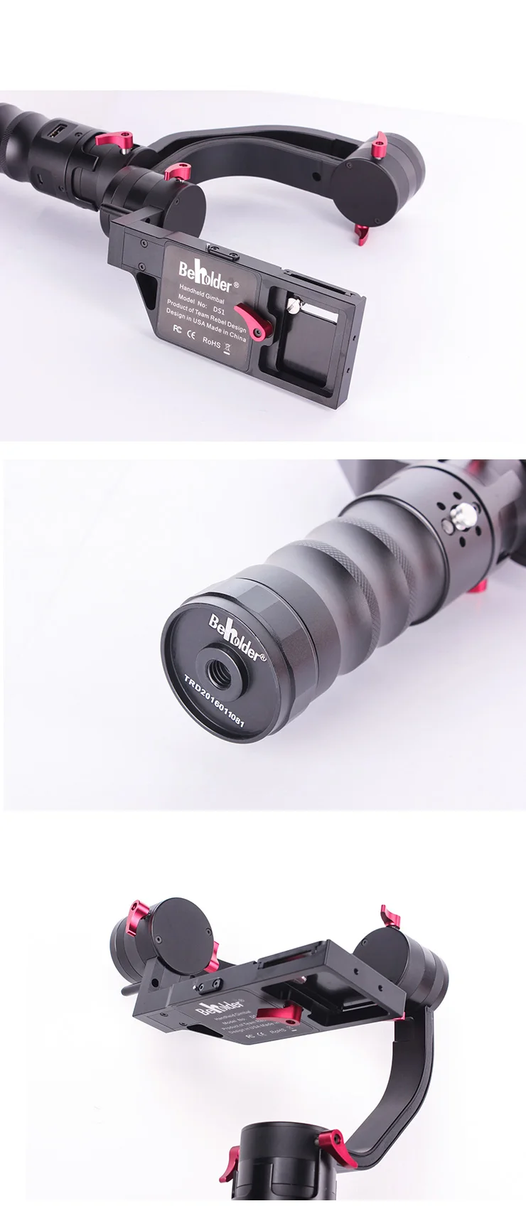 Beholder DS1 3-Axis Handhled Gimbal Stabilzier 32bit Camera Mount Support Canon 5D 6D 7D DSLR
