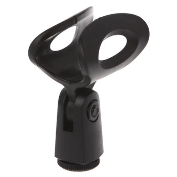 

Flexible Microphone Mic Stand Accessory Plastic Clamp Clip Holder Mount Black