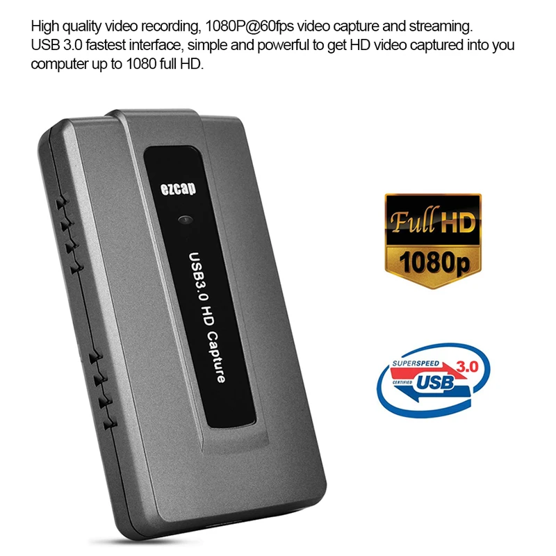 USB 3,0 HD видео Захват коробка 1080p 60fps для xbox 360 ONE WiiU PS4 ТВ телефон игры видео конференции прямая трансляция медиа