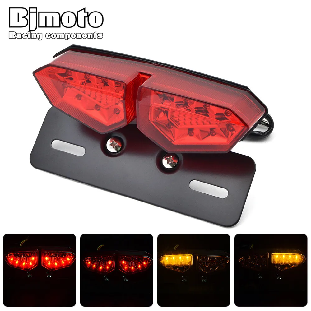 

12V LED Turn Signal Brake Lights License Plate Integrated Taillight Universal For Motorcycle ATV Motocicleta Luzes de Freio