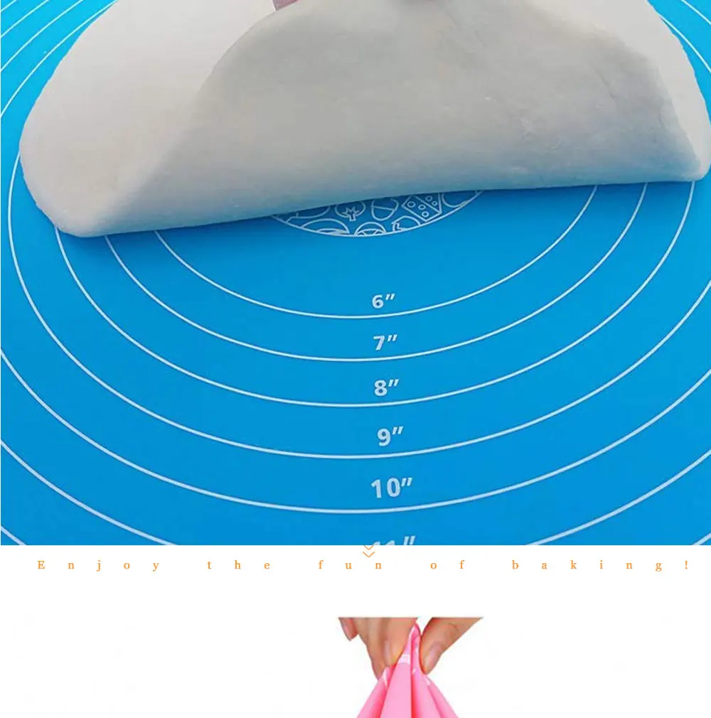 Buy Silicone Baking Mats Get Dough Cutter Free Silpat Baking Mat with Measurements Rolling Dough Mat for Oven Cookie Tools 213 (4)