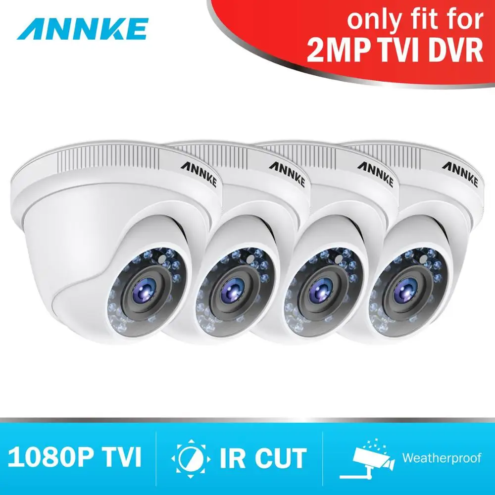 ANNKE 1080P HD-TVI камера безопасности 4 шт. 2MP купольный комплект открытый непогодный