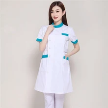 New Summer Short Sleeve Female White Lab Coat Medical Clothes Doctors Uniforms Hospital Cloth Beauty Salon Pharmacy Workwear