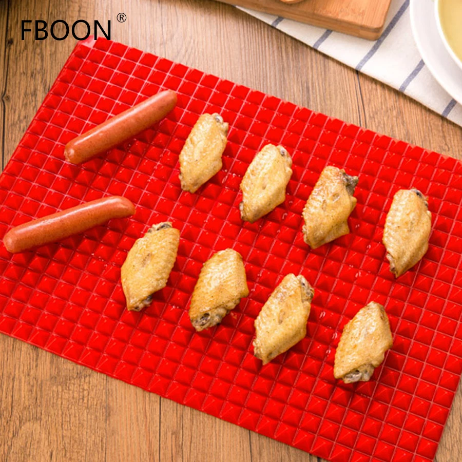 FBOON Barbecue Microwave Oven Heat Resistant Mat Baking Mat Outdoor Camping Picnic Silicone