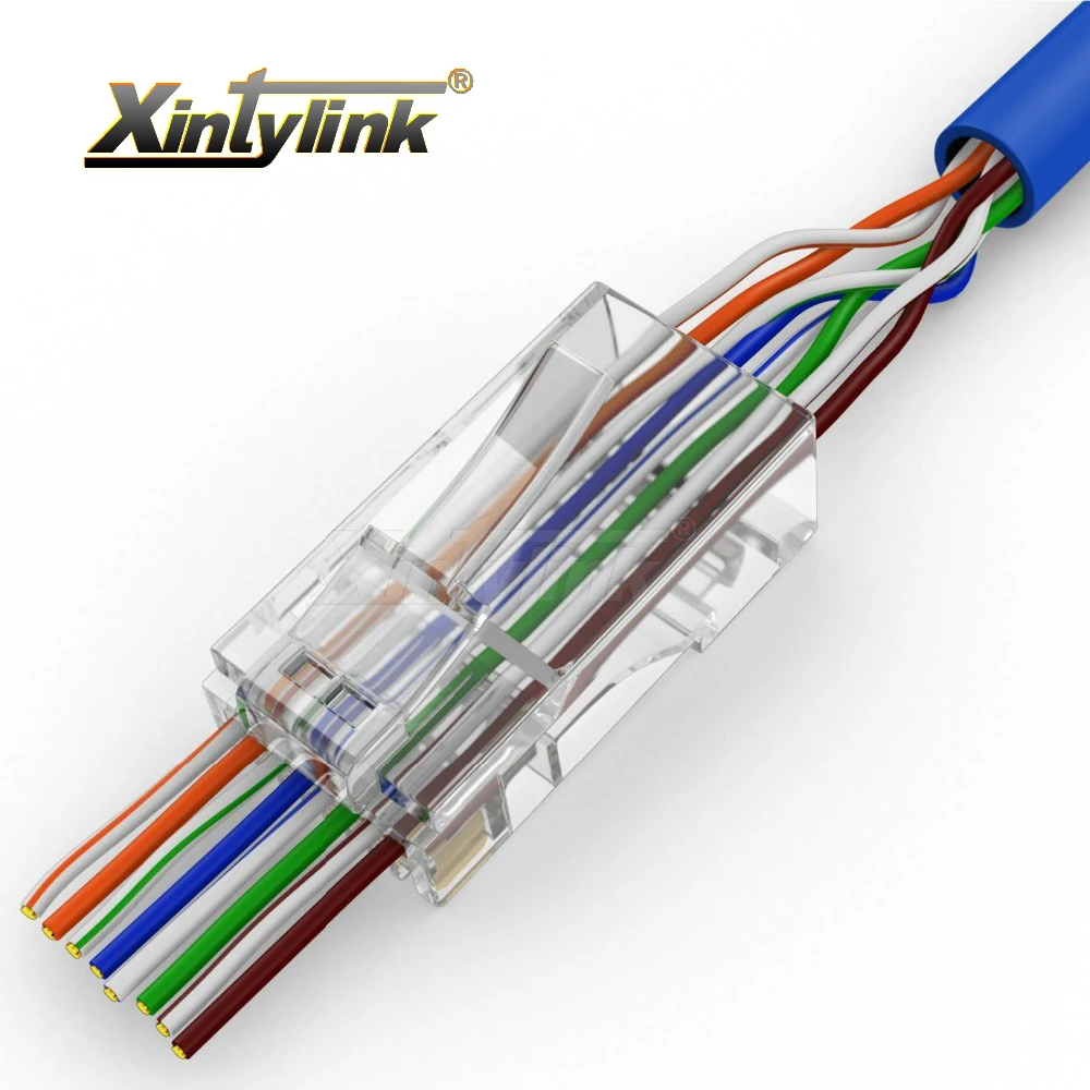 Xintylink EZ rj45 разъем ethernet Кабельный cat5 cat5e rg rj 45 cat6 Сетевой 8p8c неэкранированный lan utp
