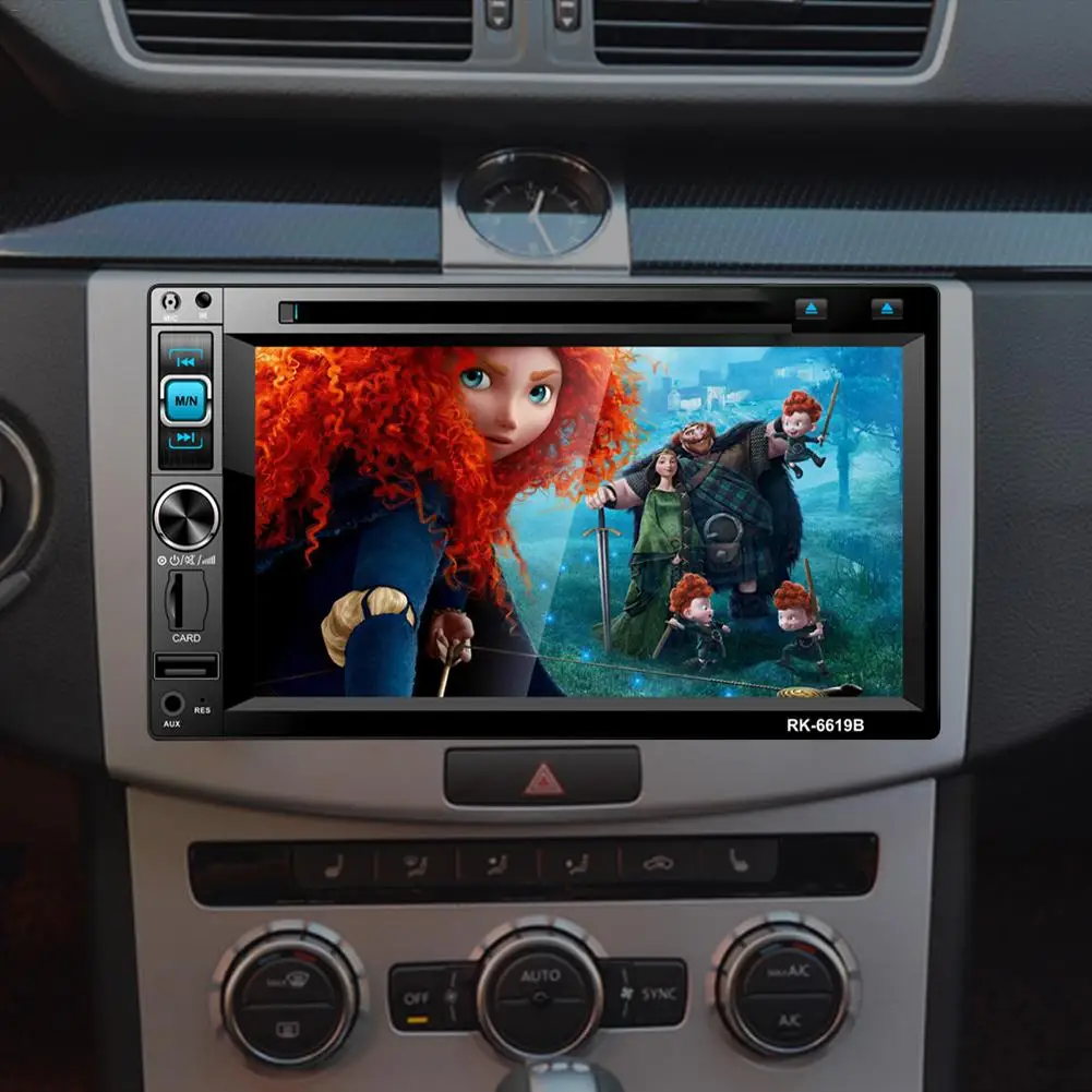 

HD1080P 6.2-inch 2DIN Car Multimedia CD DVD Player Steering Wheel Control FM Radio Bluetooth Hands-free Calls USB AUX Mirror