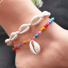 JCYMONG богемные красочные бусины ножные браслеты с цепочкой для женщин натуральный Корпус черный белый браслет-цепочка на лодыжку на ногу пляжная бижутерия для ног