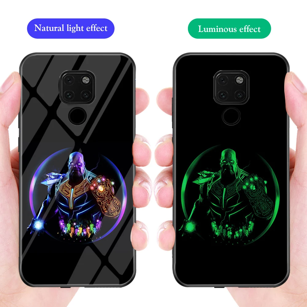

ciciber Phone Cases for Huawei Mate 20 Pro for Honor 10 Lite Funda Marvel Avengers Raytheon Thanos Luminous Tempered Glass Cover