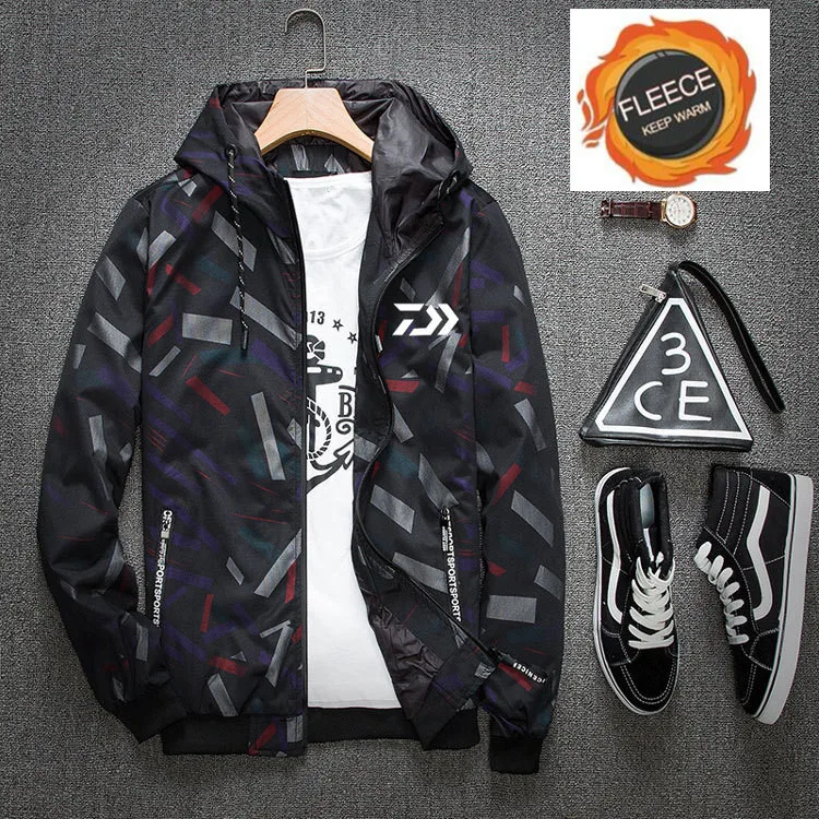 

2018 Winter DAIWA Dawa Outdoor Men Outdoor Camouflage Jacket Thermal Sublimation Fishing Clothing Cardigan Quick Drying Coat