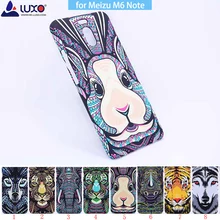Original Luxo Rei Da Floresta Animais Asteca Enfrenta Leão Lobo do Teste Padrão Da Coruja Rígido Capa Telefone Capa Protetora para Meizu M6 Nota