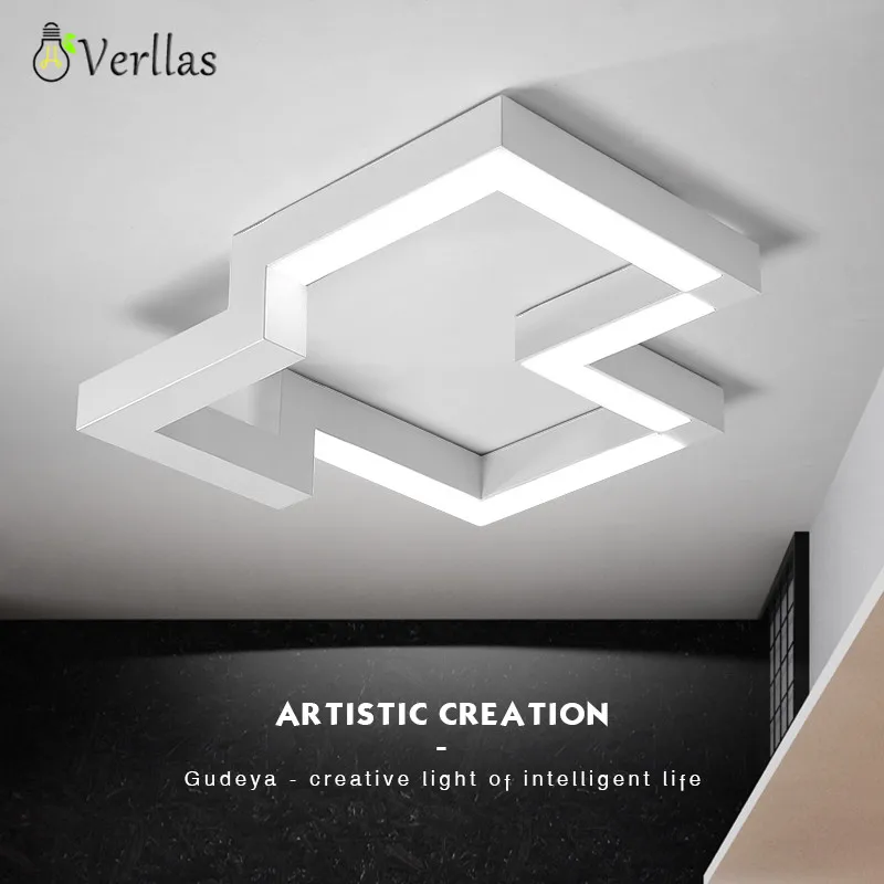 

Modern structure LED Ceiling Light Indoor LED light Ceiling Lamp bed Living room creative personality White Black Room Light LED