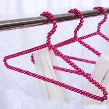 Жемчуг вешалки 39 см взрослых красная роза вешалка для одежды Бесшовные прачечная пластиковые вешалки с жемчугом 5 шт./лот