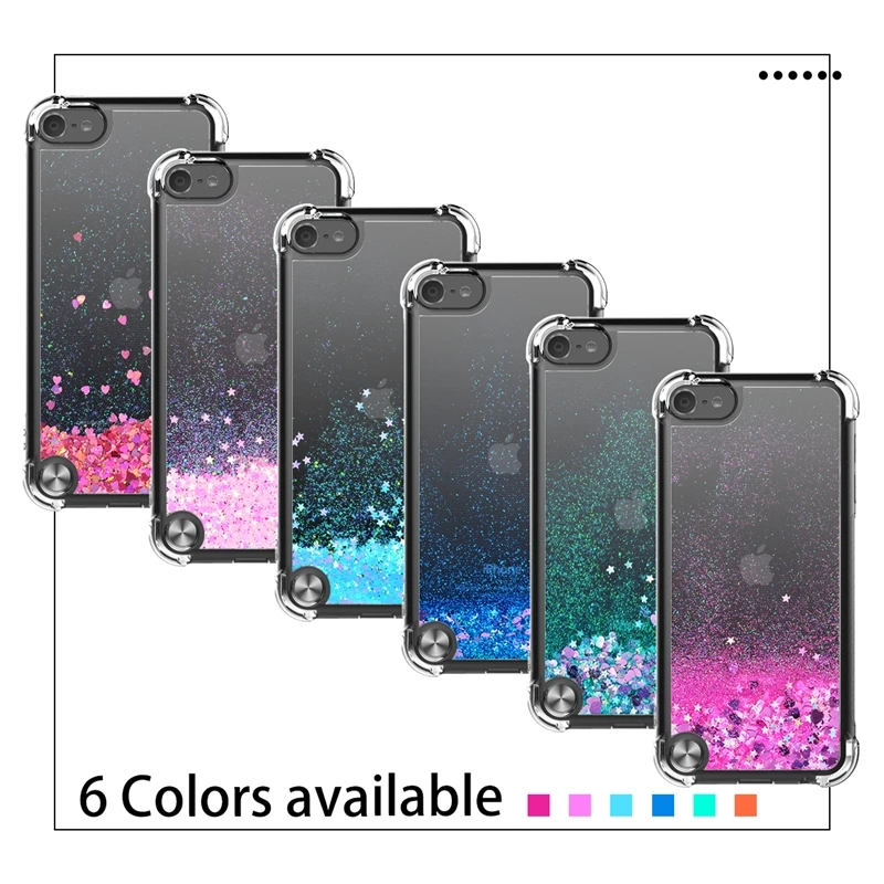 

Yokata Soft Case For ipod Touch 6 Cover Quicksand For Heart-shaped Glitter Coque For ipod Touch 6 Transparent Case Bling