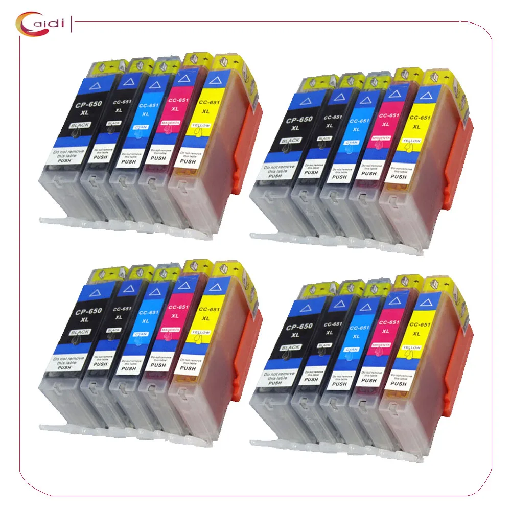 20 шт. совместимый PGI650 CLI651 чернильный картридж для Canon PIXMA MG5460 MG6460 MG7160 IP7260 MX926 струйный принтер