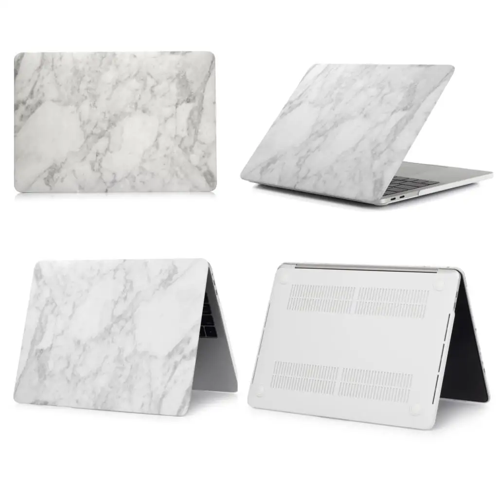 White Gray Чехол для ноутбука MacBook Air 13 A1932 touch ID Чехол Pro 13 15 retina 11 12 дюймов Чехол с сенсорной панелью A1706 A1707 A1989 A1990 - Цвет: White Gray