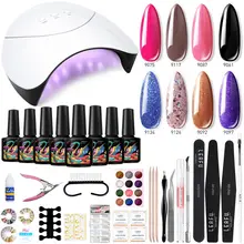 Lacheer 33 шт./лот 36 Вт Z3 набор инструментов для сушки ногтей 8 цветов УФ-гель для ногтей быстрое сушильное устройство Светодиодная лампа наборы для маникюра