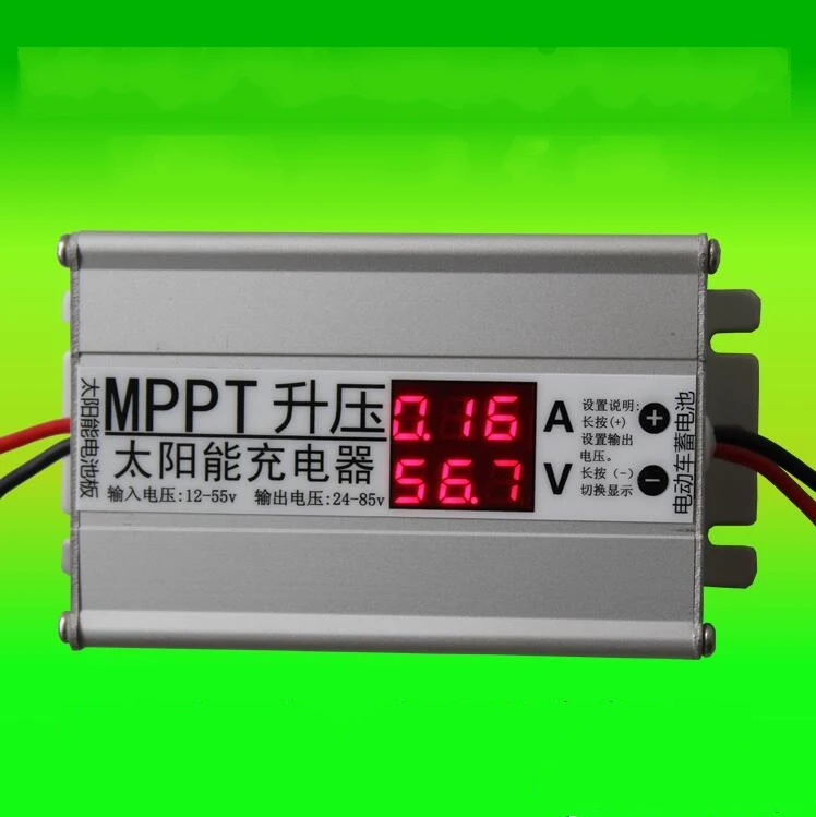 Цифровой дисплей MPPT солнечные панели зарядное устройство контроллер Регулируемый 12-55 в до 24-85 В батарея зарядка регулятор напряжения